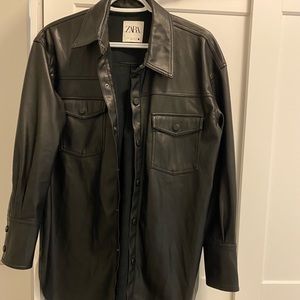 Zara leather shacket
